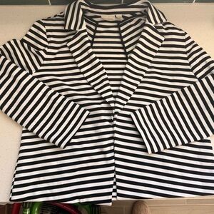 Chicos size 3 Black and White Striped Women's Jacket xl